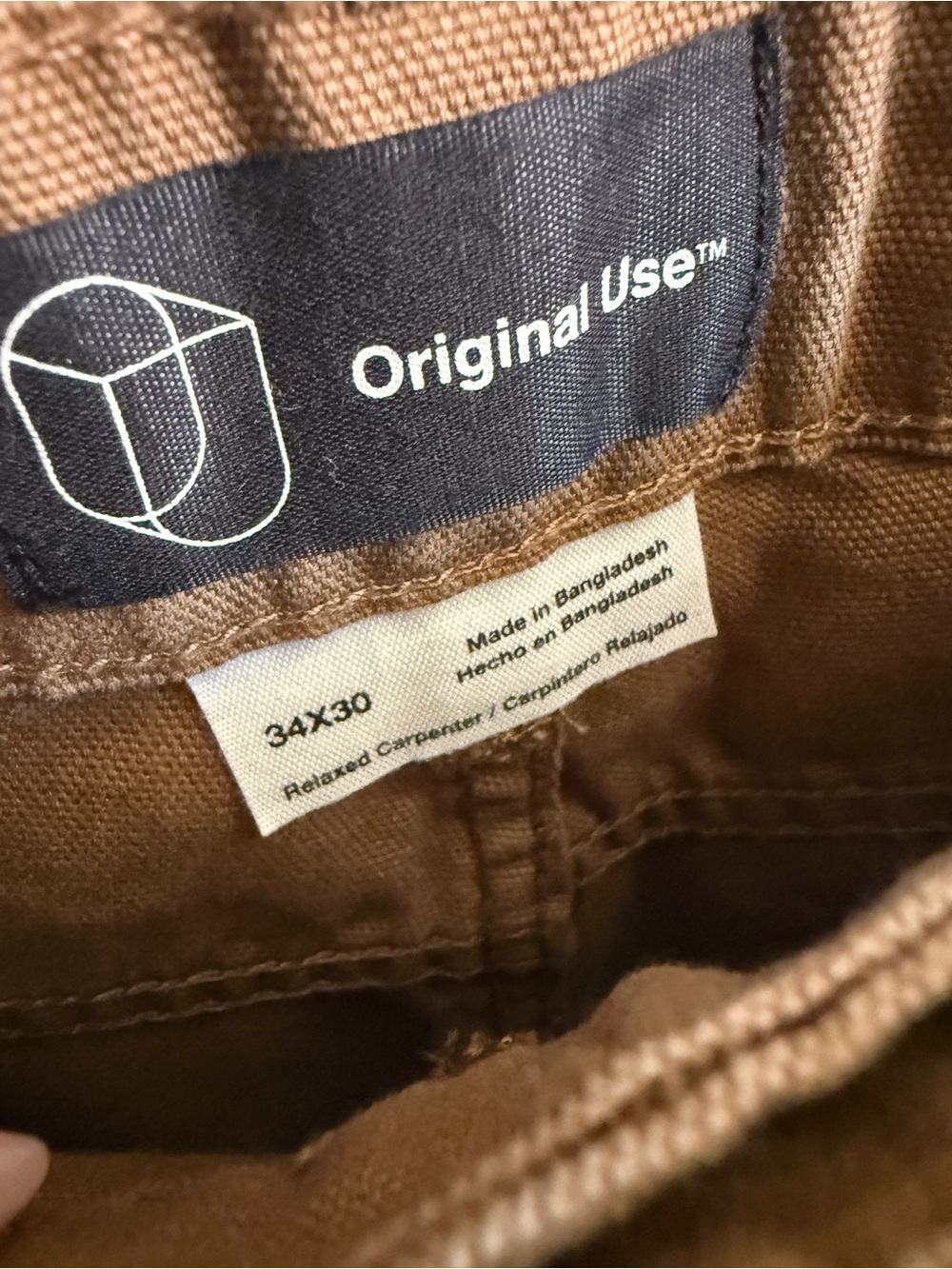 3/$50 Original Use Carpenter Painter Cargo Utility Brown Tan Pants Size 34x30 - Picture 4 of 5